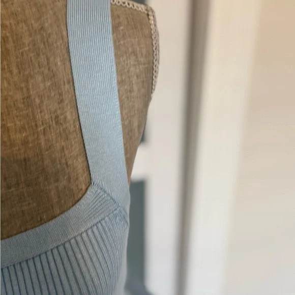 Ribbed Square Neck Sweater Tank Airy Blue- Like New - Picture 9 of 11